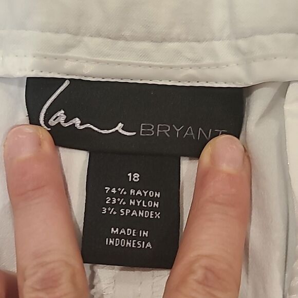 Lane‎ Bryant womens white rayon stretch capris size 18 - Picture 3 of 5